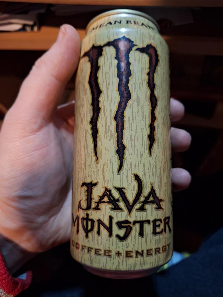 Monster java energy mean bean Leeg, Verzamelen, Blikken, Ophalen of Verzenden