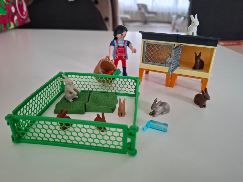 Clapier à lapins avec enclos, Enlèvement ou Envoi, Utilisé, Ensemble complet