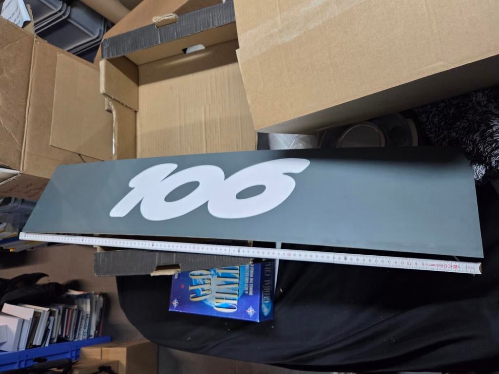 Peugeot 106 reclame bord paneel 1m langl, Ophalen of Verzenden, Zo goed als nieuw