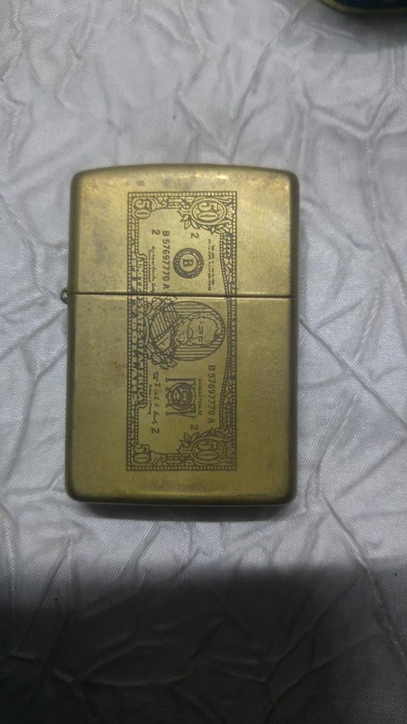 Vintage aansteker Zippo briquet 50 dollars brass 1992 15, Collections, Enlèvement ou Envoi