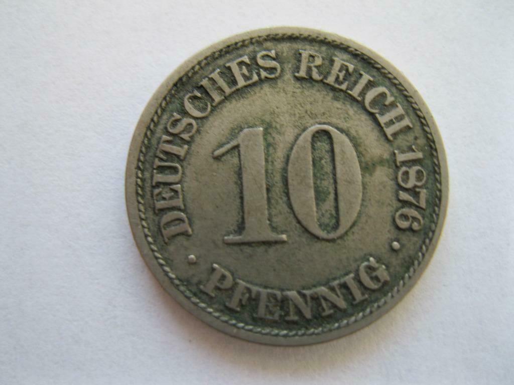 Deutsches Reich 10 Pfennig 1876 Une belle pièce de collectio, Enlèvement ou Envoi, Allemagne, Monnaie en vrac
