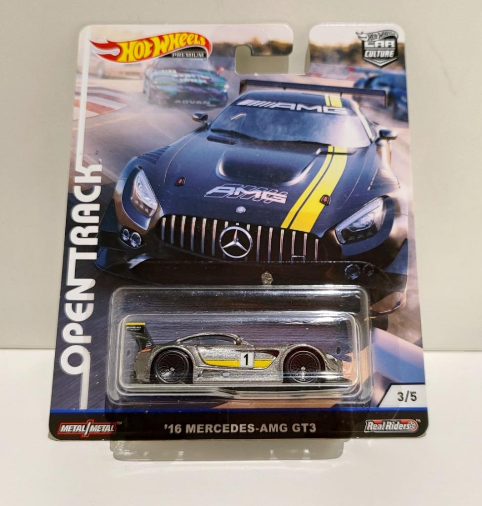 Hot Wheels '16 Mercedes Benz AMG GT3 Open Track Premium (uit, Hobby en Vrije tijd, Modelauto's | Overige schalen, Ophalen of Verzenden