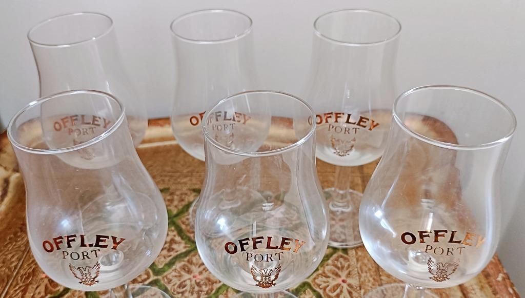 6 verres à vin / porto "Offley Port" sur pied, vintage, Ophalen of Verzenden, Zo goed als nieuw, Overige typen