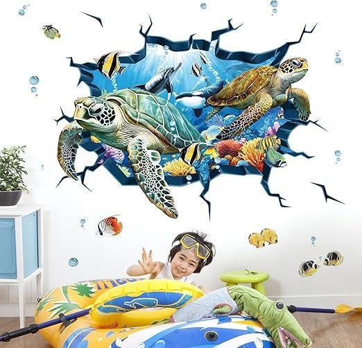 Muurstickers | Onderzee Schildpad | GRATIS LEVERING, Maison & Meubles, Accessoires pour la Maison | Décorations murale, Neuf, Envoi