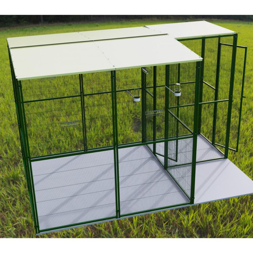 Volière jardin 2x2x2 m + SAS 1x1x2 m perruche inséparable, Envoi, Métal, Volière
