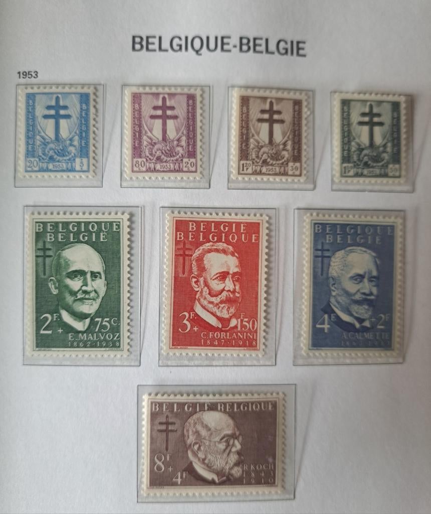 België OBP 930-937 ** 1953, Postzegels en Munten, Ophalen of Verzenden, Postfris, Postfris