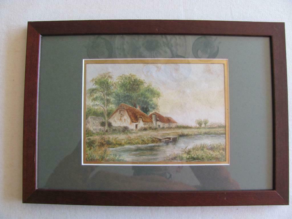 William Henry Harford (1840-1917) Ferme à côté d'un étang., Antiquités & Art, Art | Peinture | Classique, Enlèvement ou Envoi