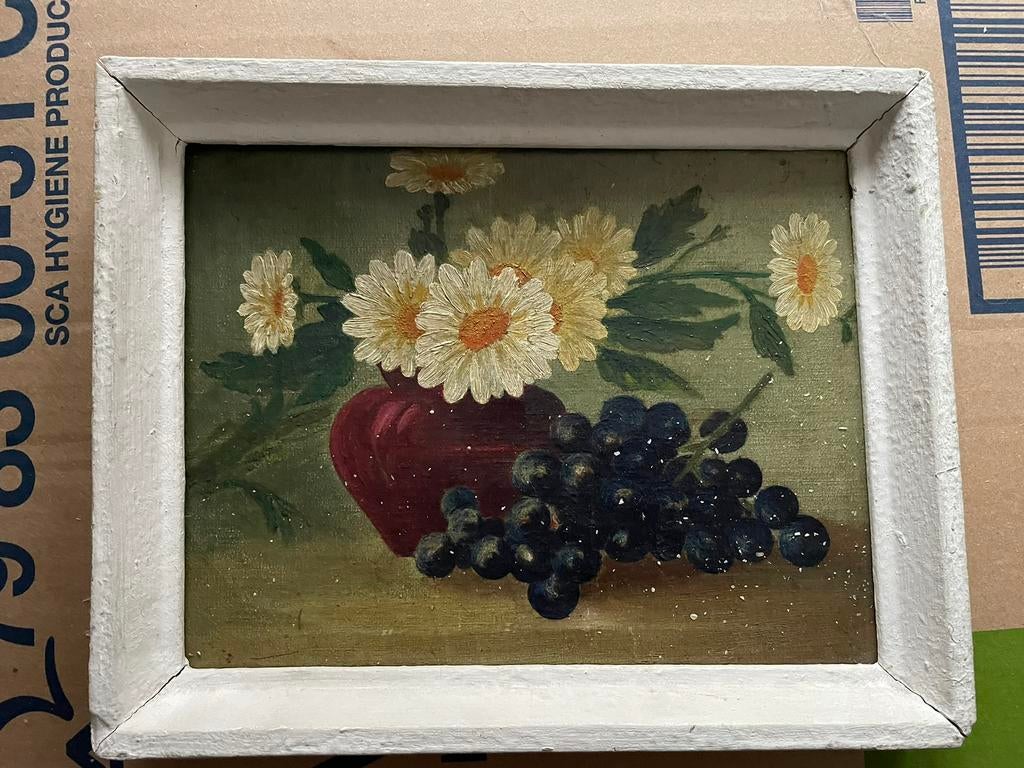 Een vaas schilderen met madeliefjes, Antiek en Kunst, Ophalen