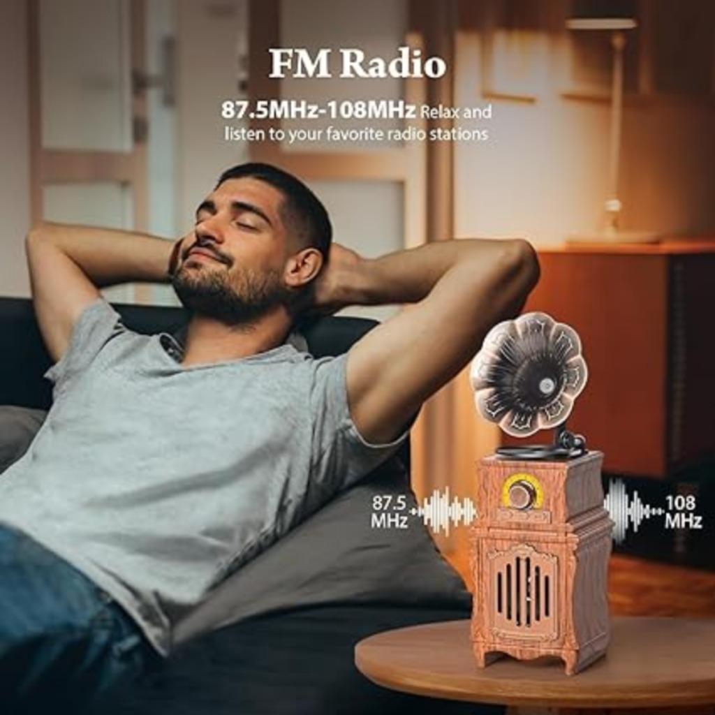 Radio vintage portable en bois avec Bluetooth LIVRAISON GRAT, Neuf, -, -, Radio