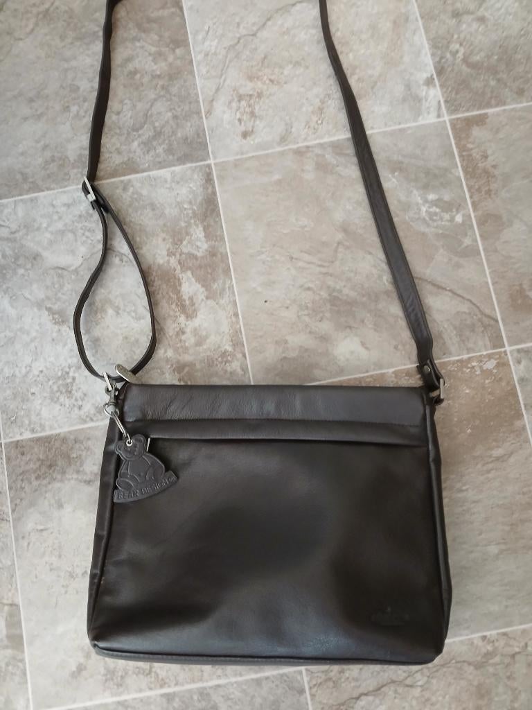 Leren handtas Bear design, Bruin, Nieuw, Leer, Ophalen