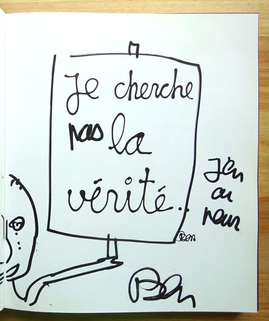 Ben - 2001 Nice - originele tekening, in een catalogus, met, Enlèvement ou Envoi, Comme neuf, Peinture et dessin