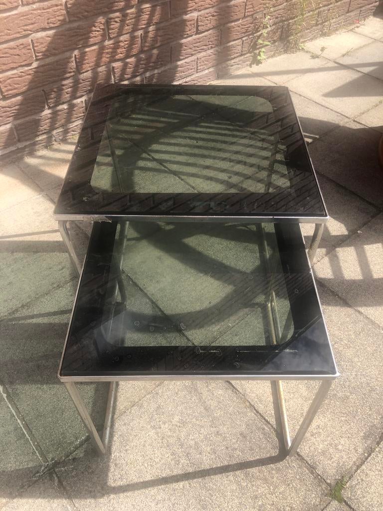 Tables gigogne vintage, Maison & Meubles, Tables | Tables d'appoint, Utilisé, Verre