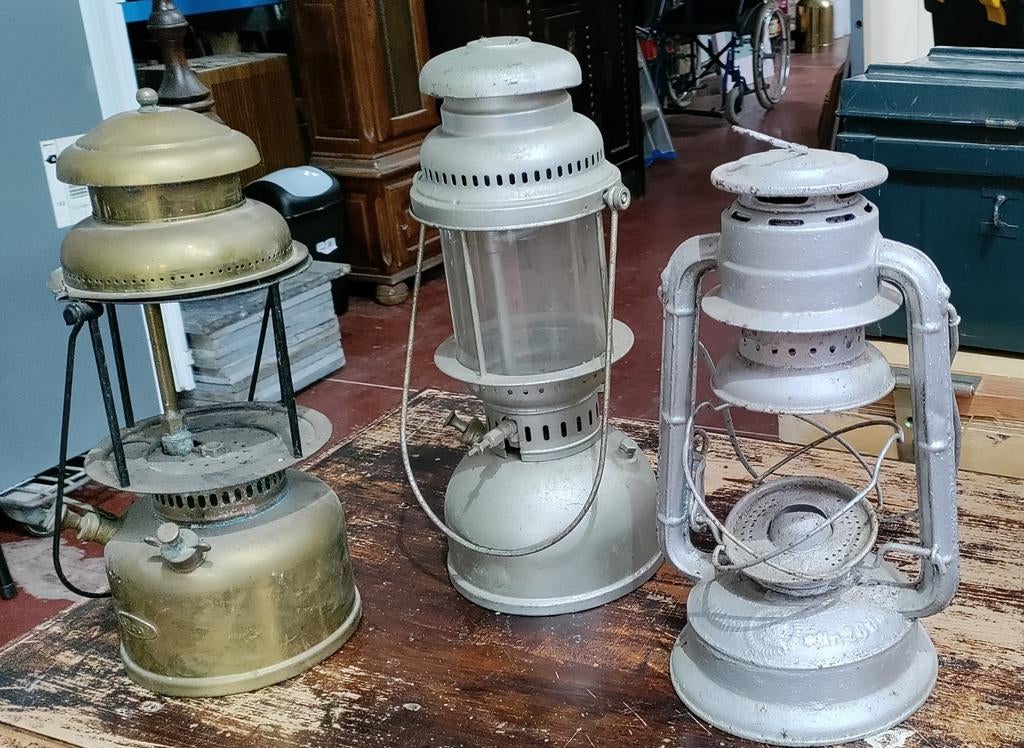 Antieke lampen carburateur fietslamp alcoholbrander, Antiek en Kunst, Ophalen