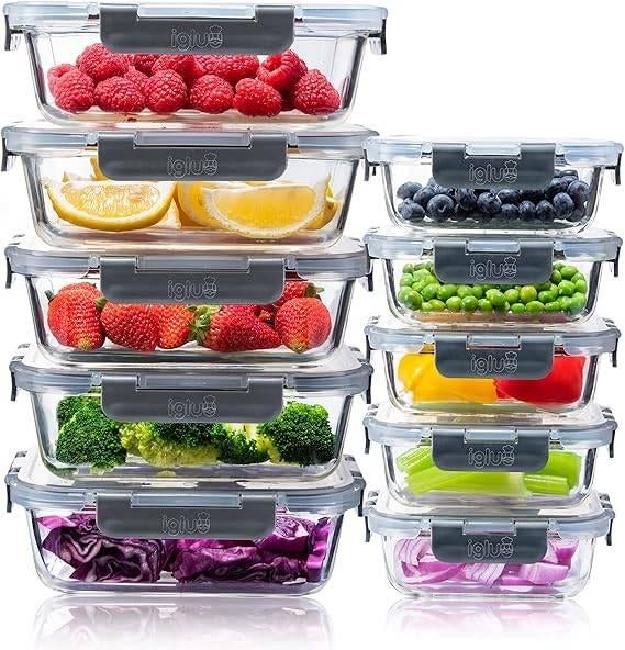 10 récipients alimentaires en verre | LIVRAISON GRATUITE, Divers, Produits alimentaires, Envoi