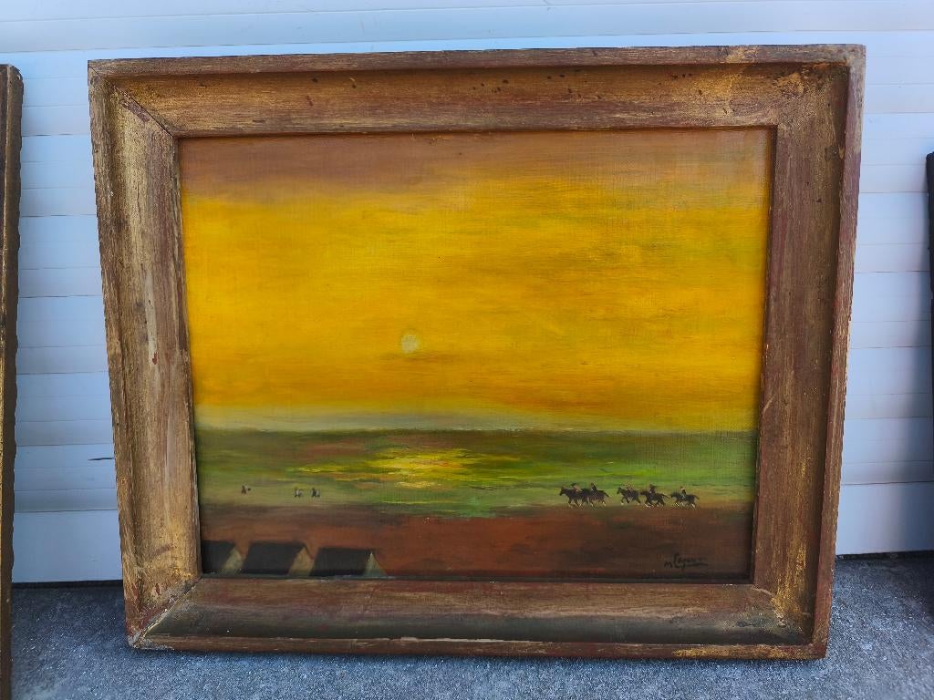 Huile sur toile la plage signe max legout, Enlèvement ou Envoi