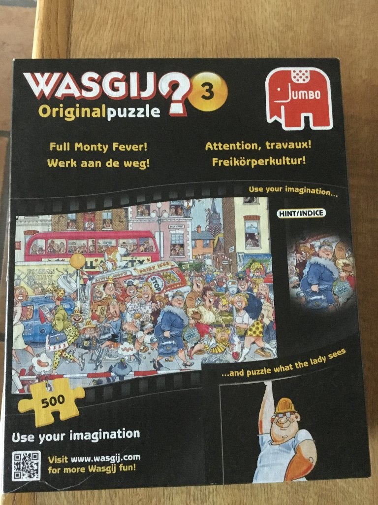 Puzzel Jumbo 500 stukjes Wasgij original 3, Enlèvement ou Envoi, 500 à 1500 pièces, Utilisé, Puzzle