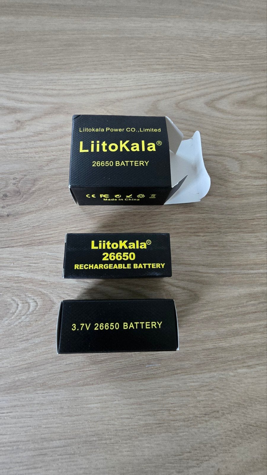2x LiitoKala 26650 3,7V oplaadbare Li-ion batterijen, Audio, Tv en Foto, Accu's en Batterijen, Ophalen of Verzenden, Nieuw