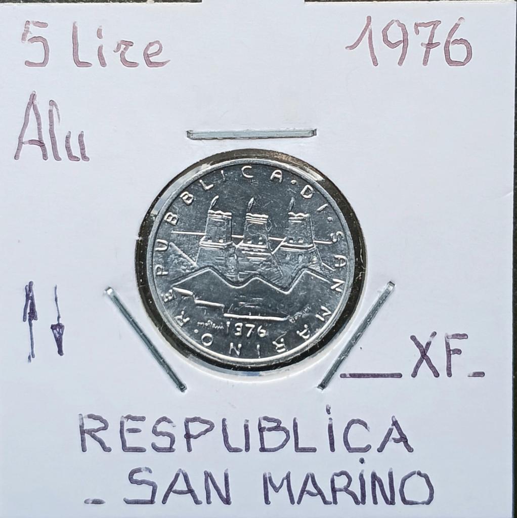 Saint-Marin 5 Lira 1976 (952), Enlèvement ou Envoi, Autres pays, Monnaie en vrac