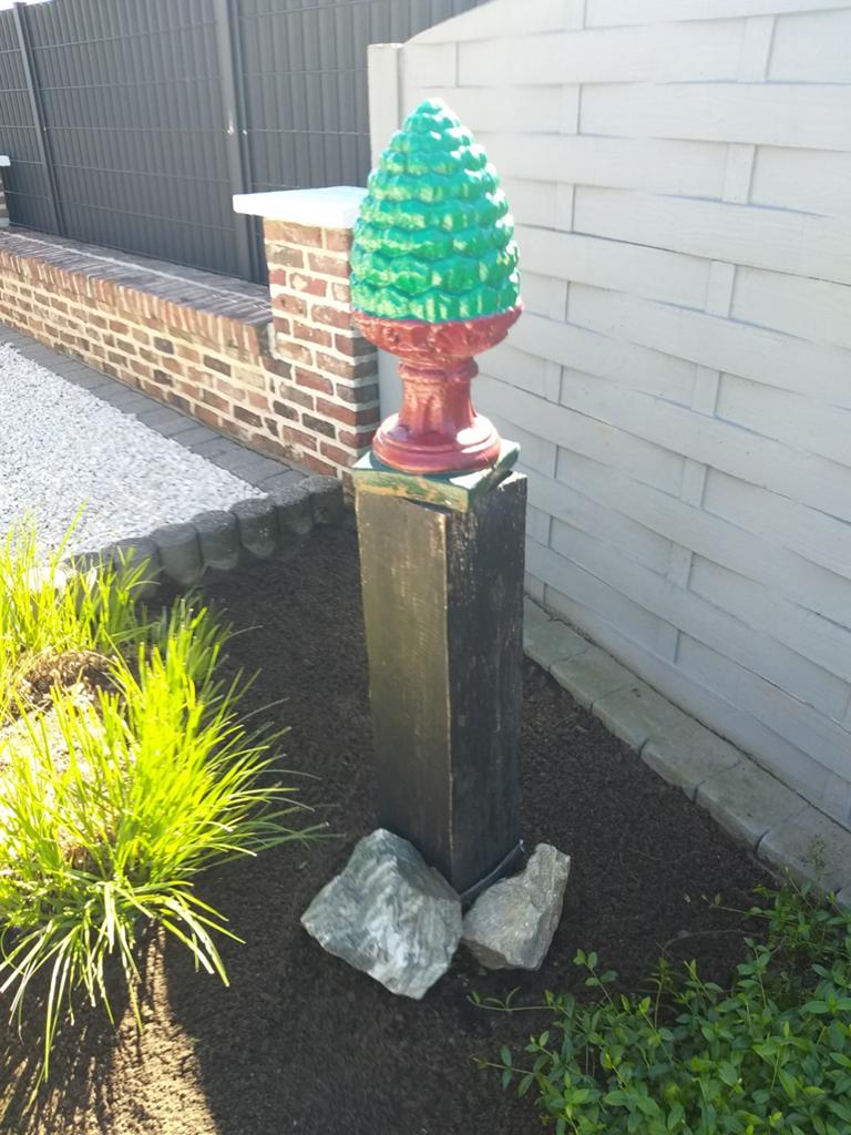 Kleur zie foto materiaal beton H52cm voet 20x20, Tuin en Terras, Ophalen, Beton