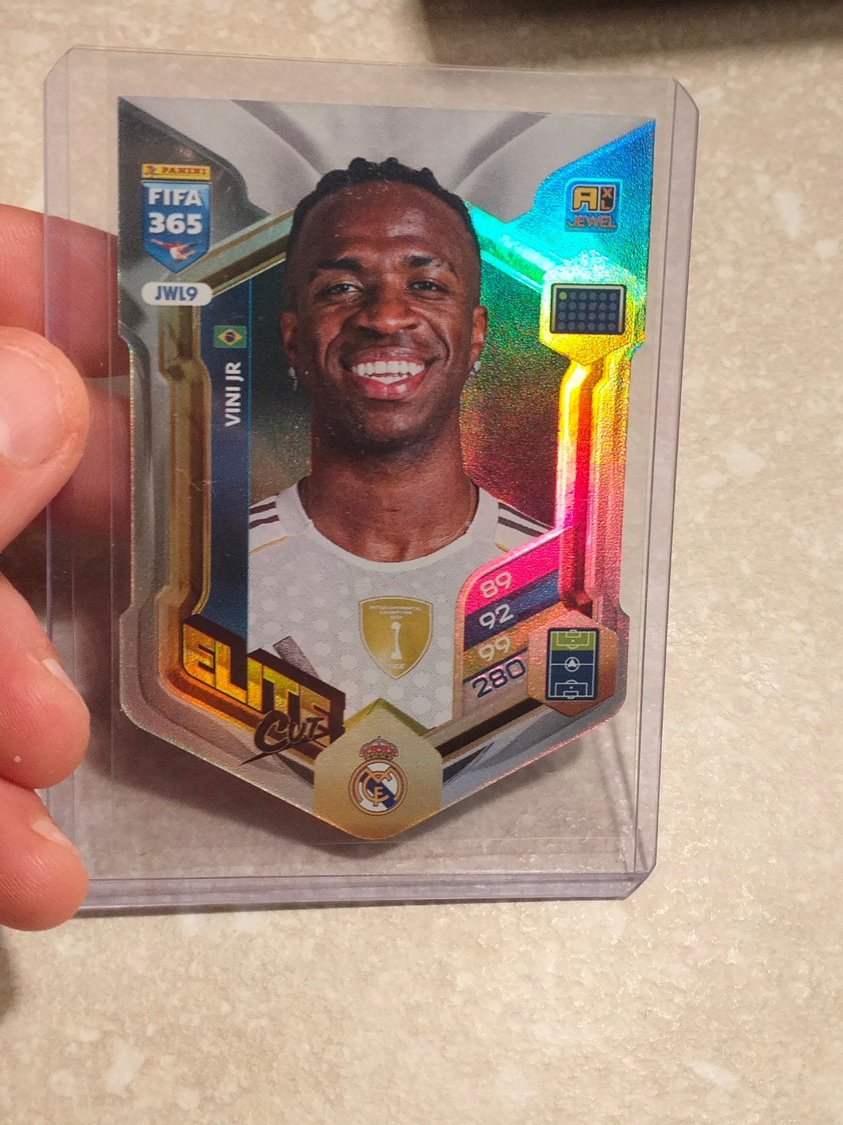 Panini FIFA 365 shield Vini Jr Real Madrid, Ophalen of Verzenden