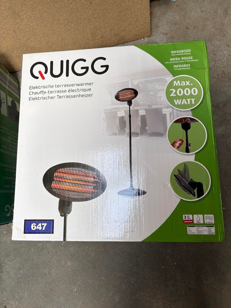 Nieuwe Terrasverwarming op sokkel Quigg, Tuin en Terras, Ophalen, Zo goed als nieuw