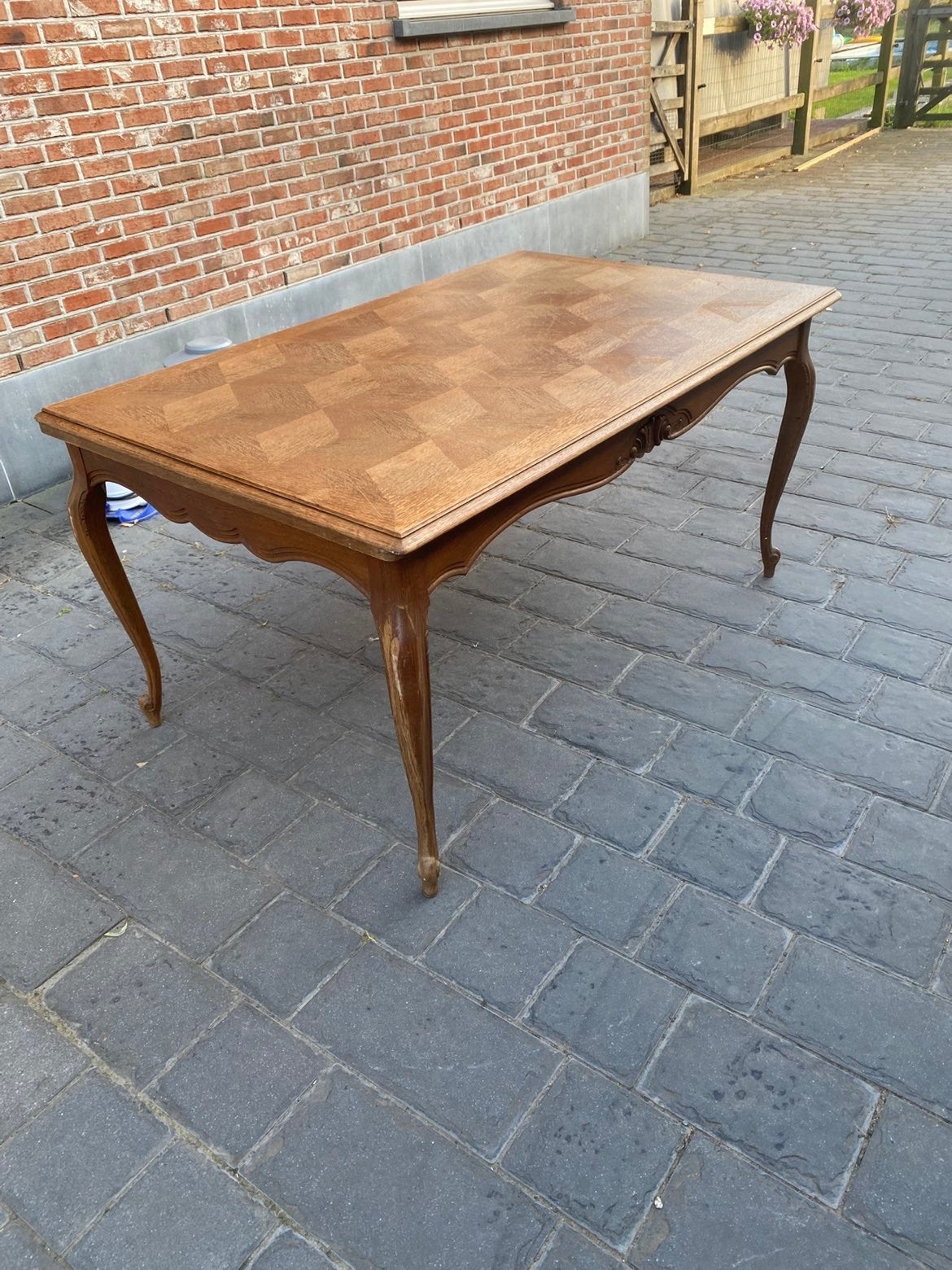 Klassieke massief houten eettafel in landelijke stijl, Antiek en Kunst, Antiek | Meubels | Tafels, Ophalen