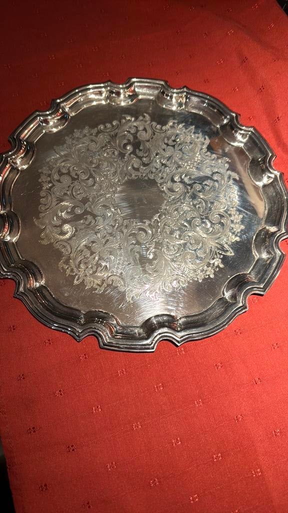 Gemerkte zilveren metalen schaal, Antiek en Kunst, Ophalen, Zilver