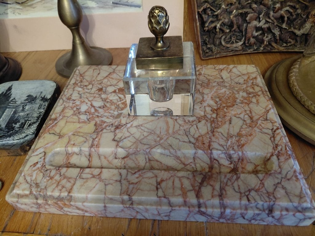 marmeren inktset, Ophalen