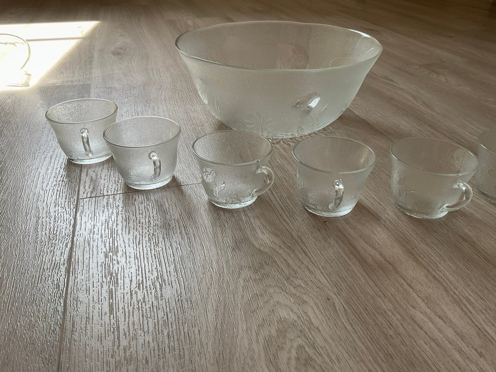 Punchkom met tasjes, Huis en Inrichting, Ophalen of Verzenden, Zo goed als nieuw, Glas