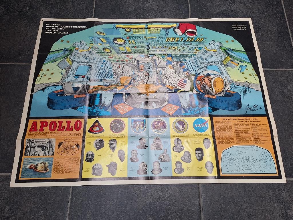 Jean-Luc Beghin Apollo - Poster Spirou 1667, Collections, Enlèvement ou Envoi, Autres personnages, Utilisé, Image, Affiche ou Autocollant