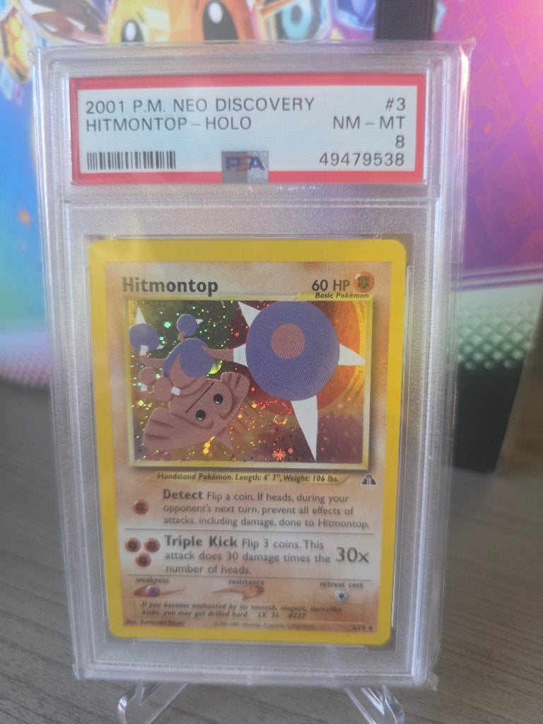 Hitmontop Neo Discovery PSA 8, Ophalen of Verzenden, Nieuw, Losse kaart