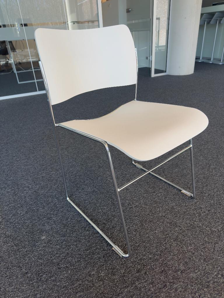 Design stoel HOWE 40/4 – wit – David Rowland, Werkplek, Ophalen, Gebruikt, Stoel