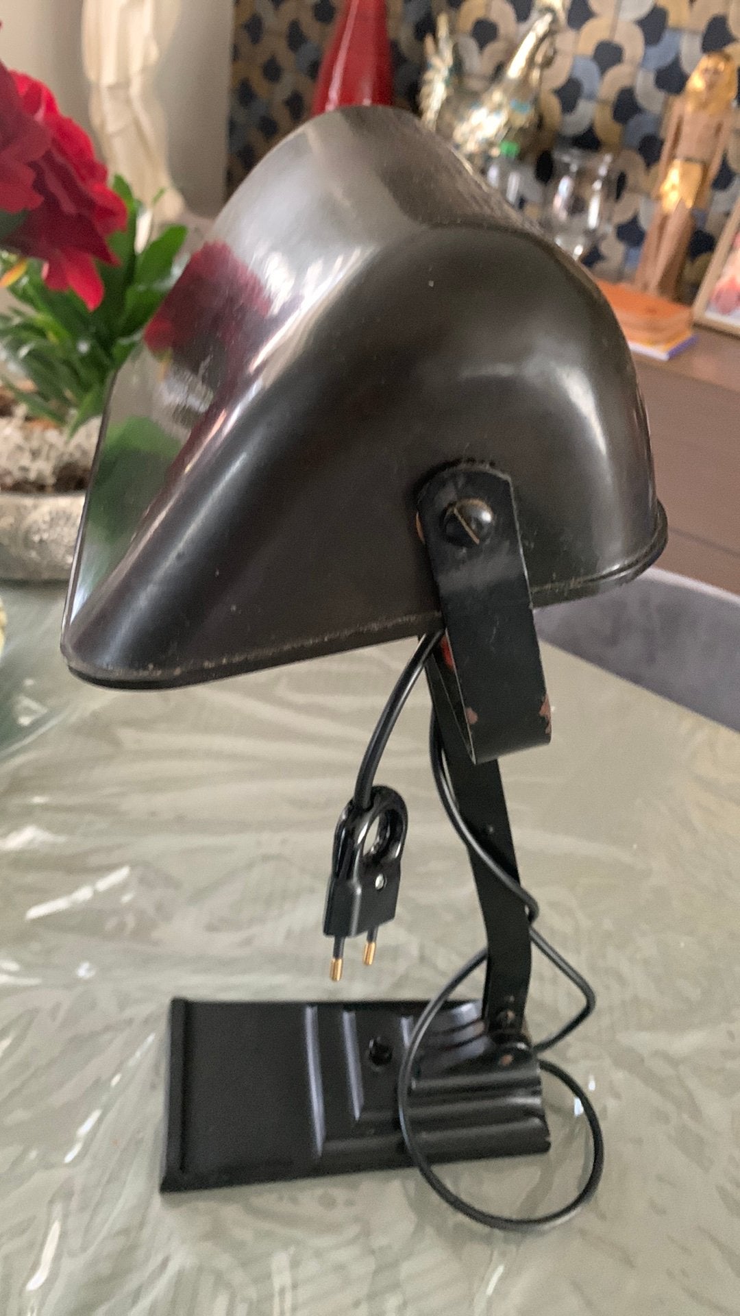 Industriële bureaulamp, Ophalen, Art deco, Zo goed als nieuw, Zwart