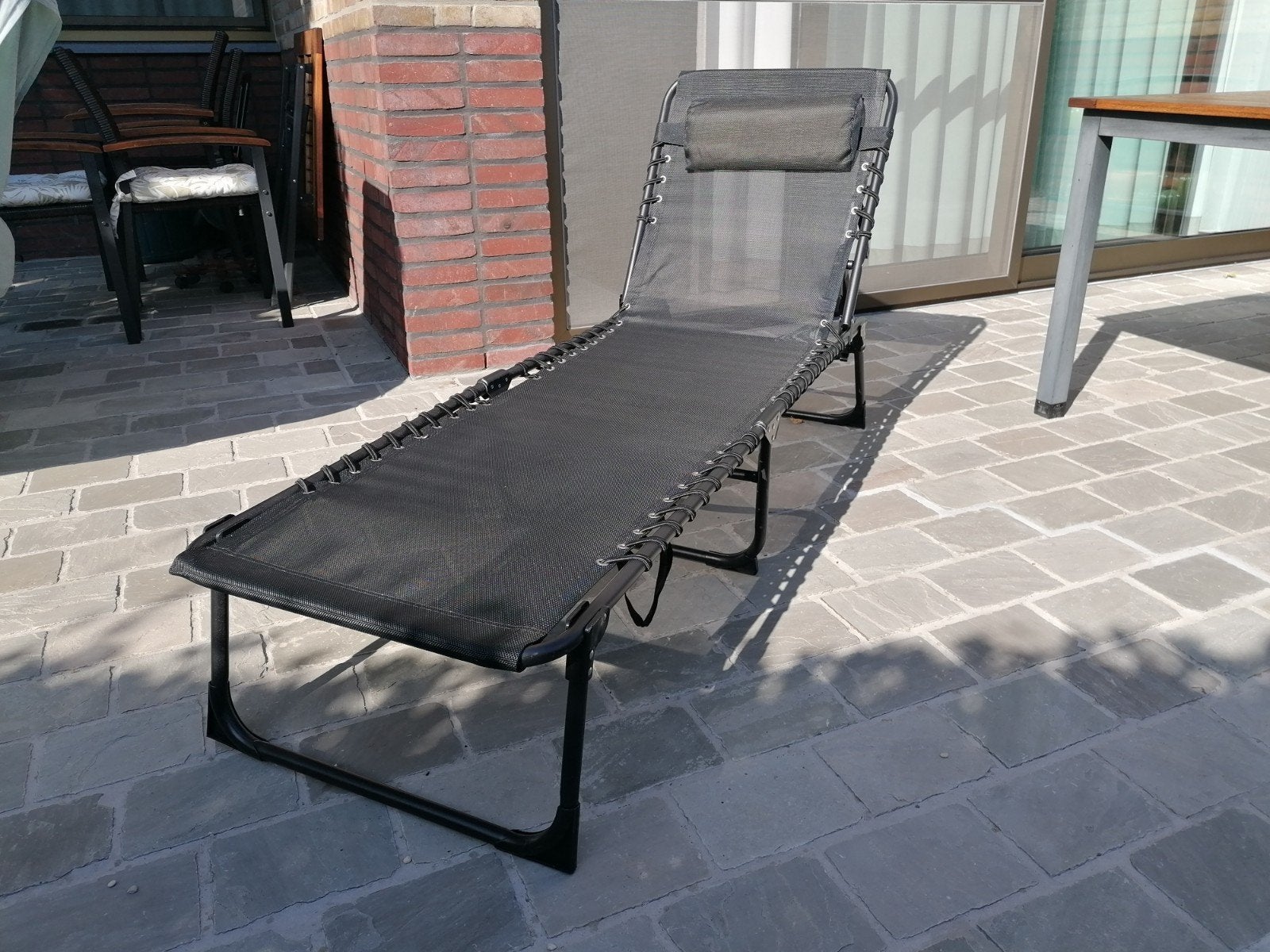 À vendre Fauteuil inclinable noir. 5 positions. Facile à pli, Enlèvement, Comme neuf