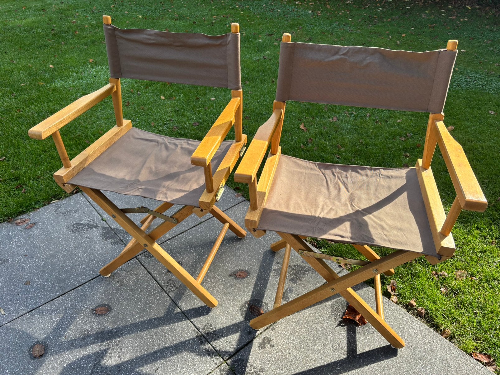 Regisseur stoelen / 2 stuks, Ophalen, Hout, Twee, Bruin