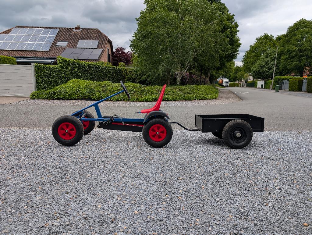 Gocart met aanhangwagen, Kinderen en Baby's, Speelgoed | Buiten | Skelters, Ophalen, Gebruikt, Overige merken, Met kar of aanhanger
