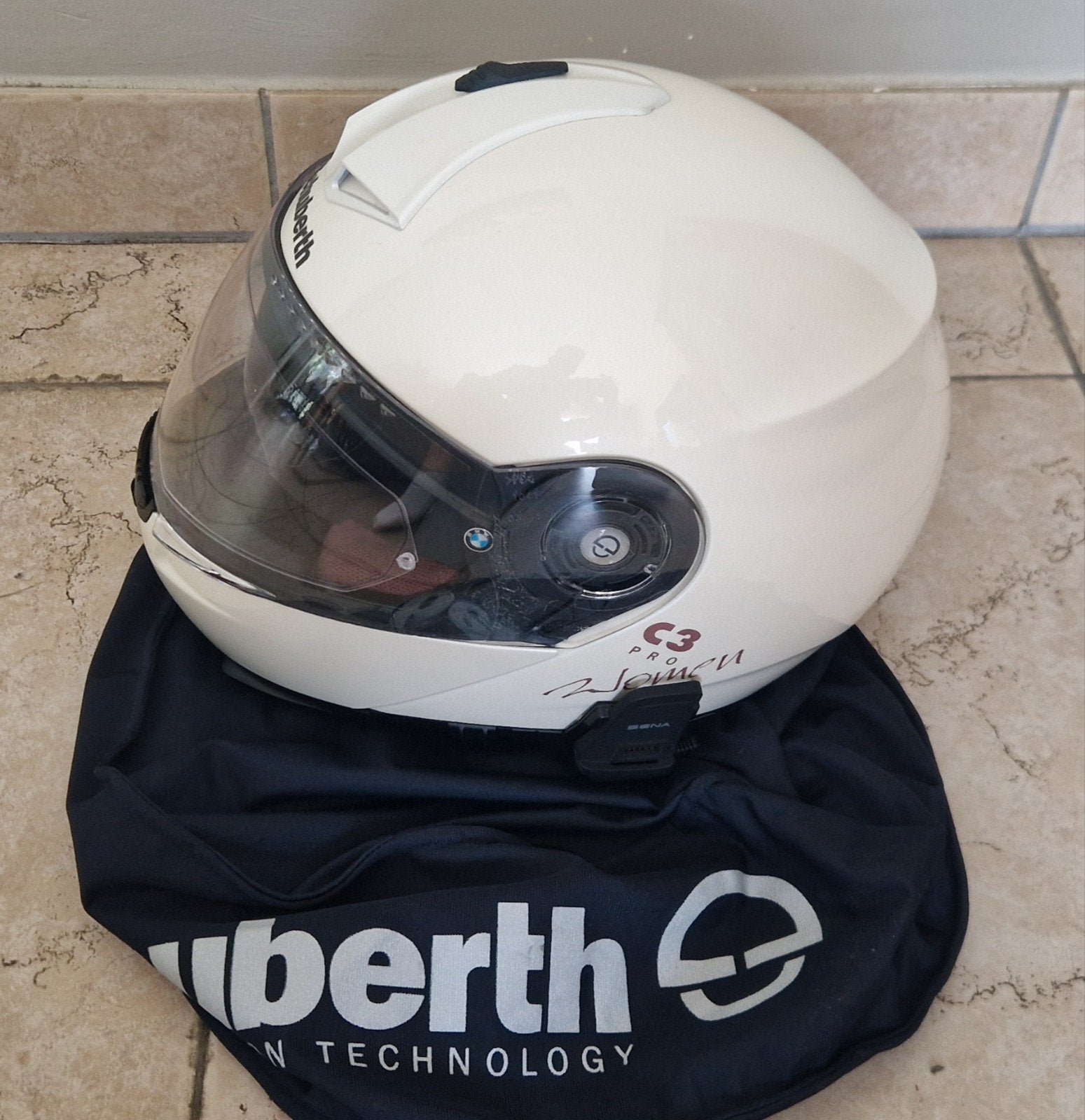 Schuberth C3 Pro Women, gemaakt voor BMW (met BMW-logo op de, Ophalen, Maat 52/54 (L), Wit