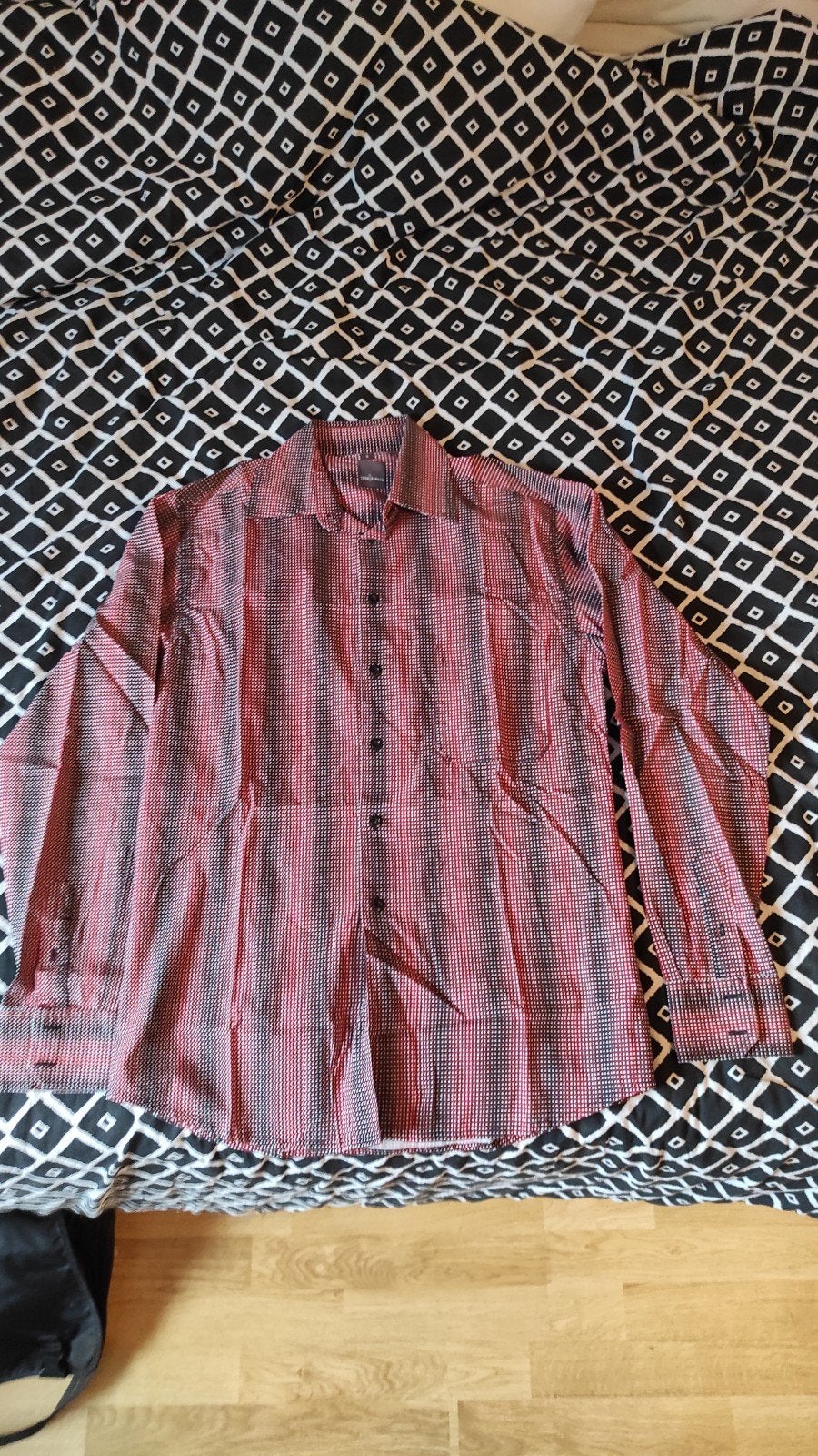 Rood gestreepte hemd, Kleding | Heren, Overhemden, Ophalen, Zo goed als nieuw, Rood, Halswijdte 38 (S) of kleiner