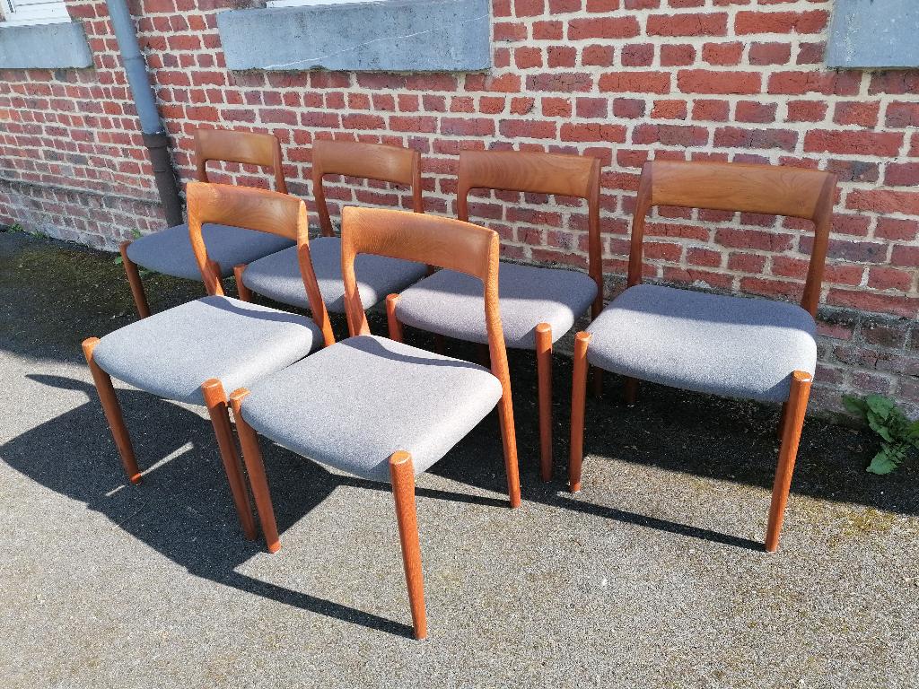 10 chaises Niels Otto Moller 77, Antiquités & Art, Antiquités | Meubles | Chaises & Canapés, Enlèvement