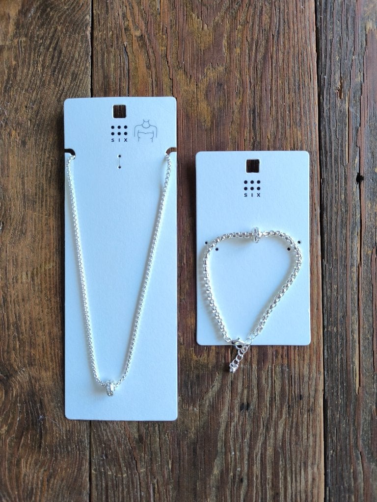 Lot d'un collier & bracelet argenté avec strass. Marque SIX, Neuf, Avec strass, Enlèvement ou Envoi, Autres matériaux