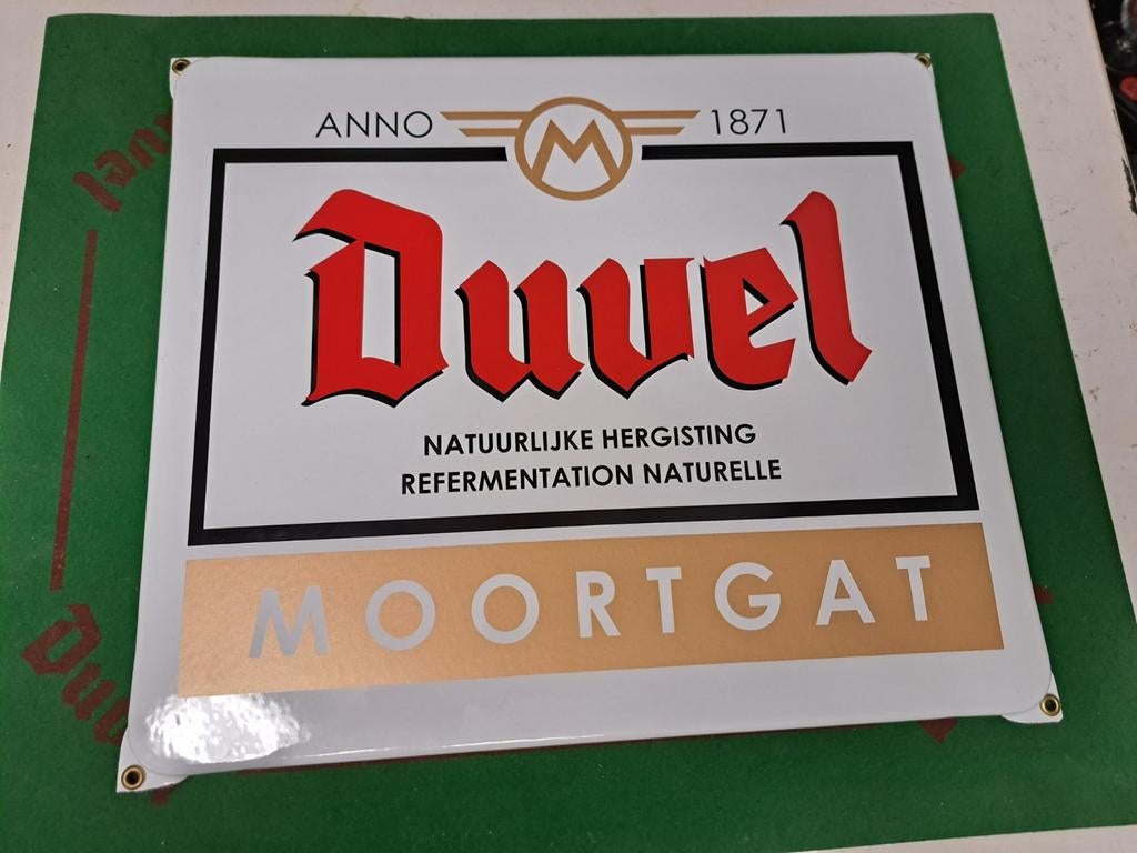 Duvel emaille bord, Verzamelen, Ophalen, Duvel
