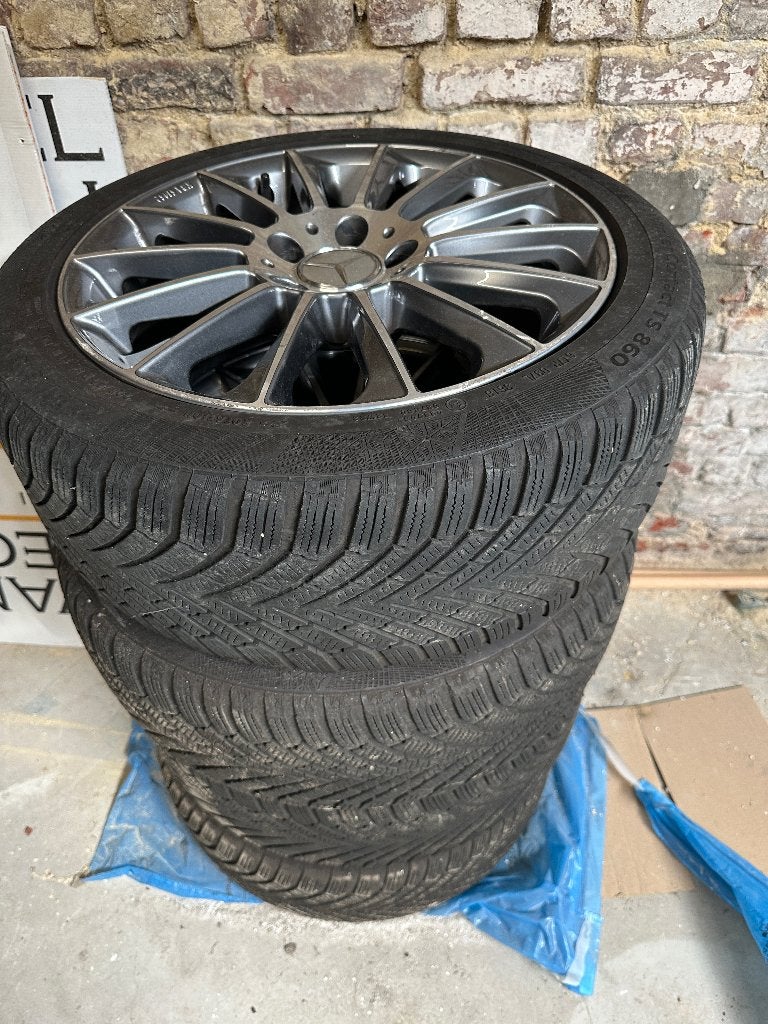 4 x Jantes Mercedes + Pneus Continental WinterContact, Pneus hiver, 17 pouces, Enlèvement, Utilisé