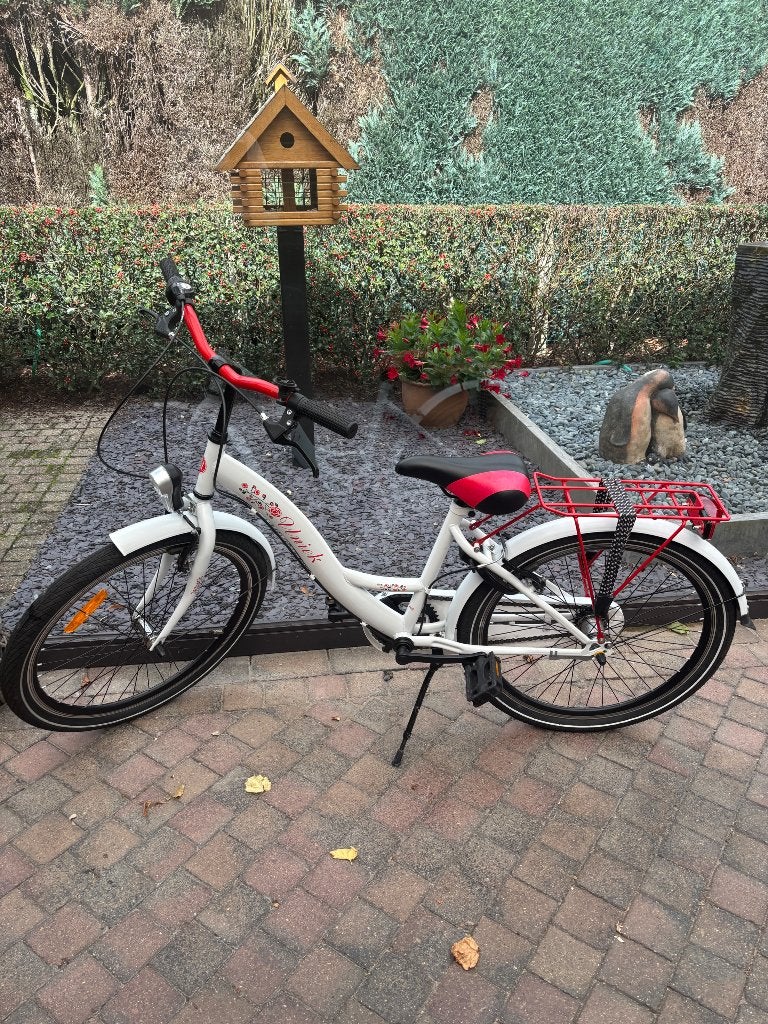 Meisjesfiets maat 24 kleur wit, Ophalen, 24 inch, Velgrem, Versnellingen