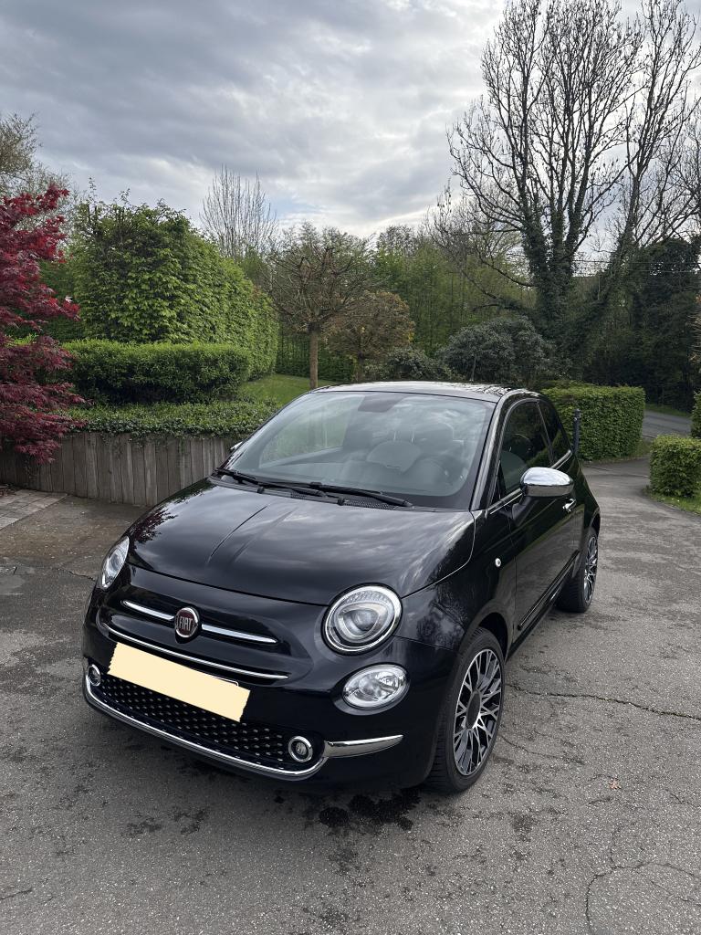 Fiat 500, Voorwielaandrijving, 4 zetels, Leder en Stof, Zwart