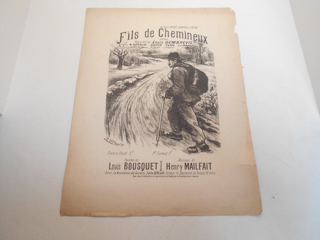 ancienne partition chanson Fils de chemineux, Musique & Instruments, Partitions, Enlèvement ou Envoi, Utilisé, Chant