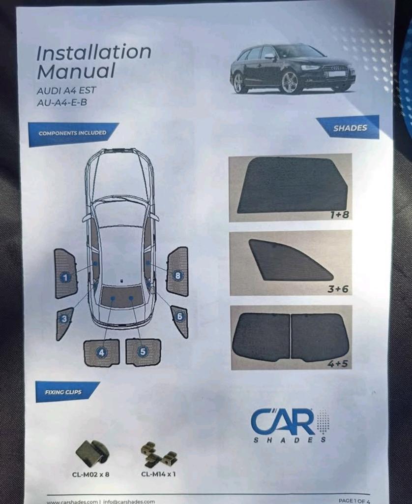 Stores car Shade Audi A4 B8 break, Auto diversen, Auto-accessoires, Ophalen