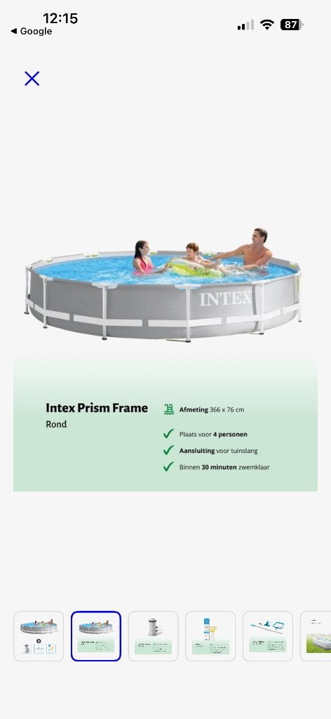 Zwembad Intex  met toebehoren, Ophalen, 80 tot 120 cm, Rond, Zo goed als nieuw