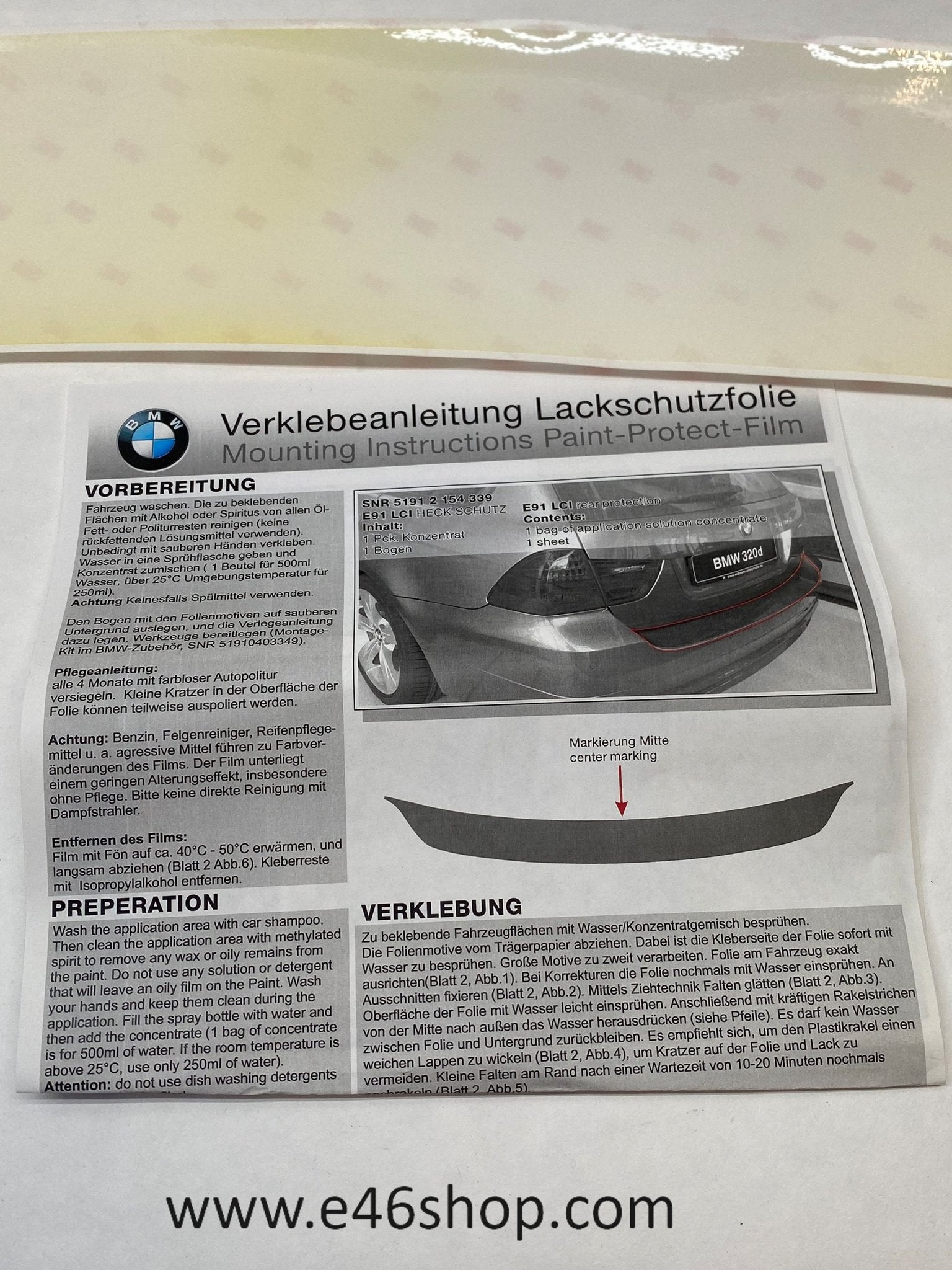 BESCHERMFOLIE ACHTERBUMPER BMW E91 OE 51912154339, Autos : Pièces & Accessoires, Neuf, -, -, Enlèvement ou Envoi