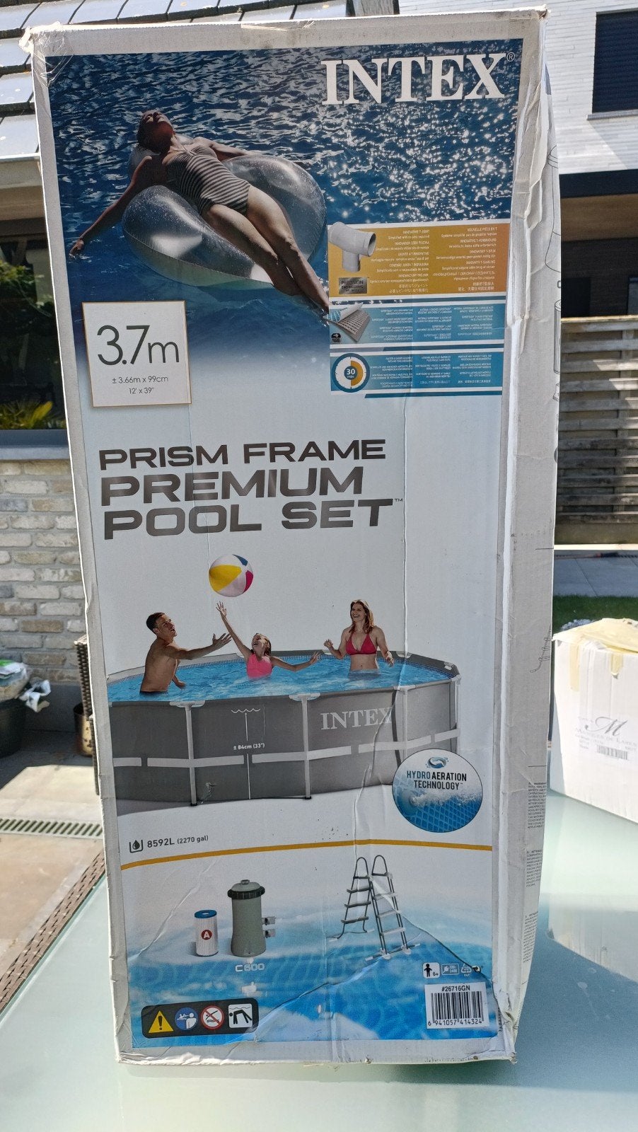 Zwembad 3.7m Intex, Tuin en Terras, Zwembaden, Ophalen of Verzenden