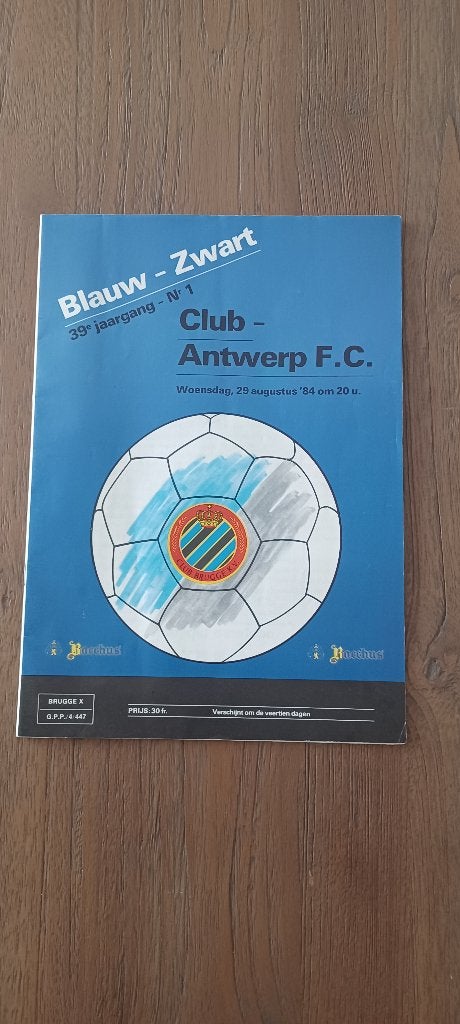 PROGRAMMABOEKJE CLUB BRUGGE, Ophalen, Zo goed als nieuw, Boek of Tijdschrift